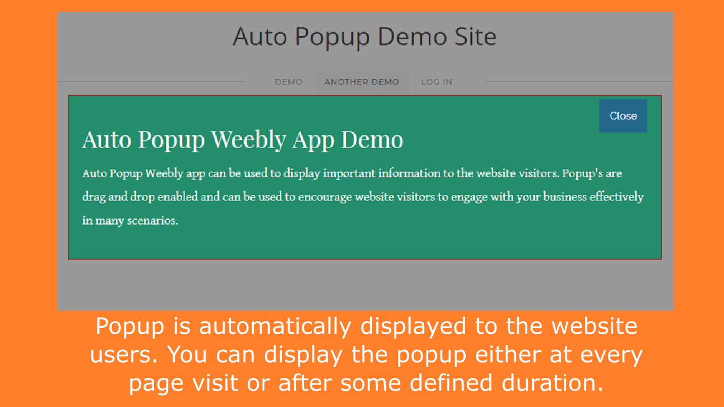 auto popup weebly app