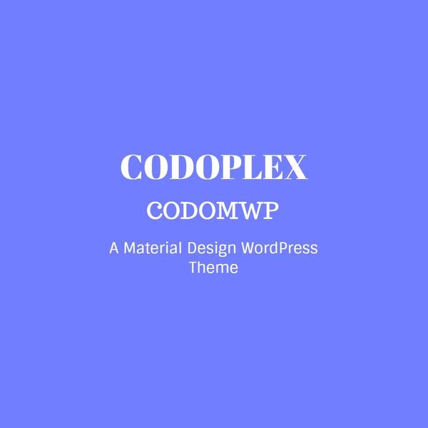 CODOMWP - Material Design WordPress theme