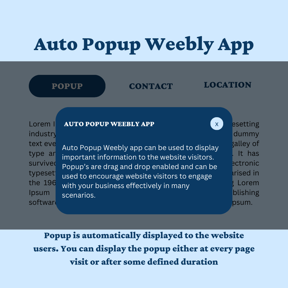 Auto Popup Weebly App