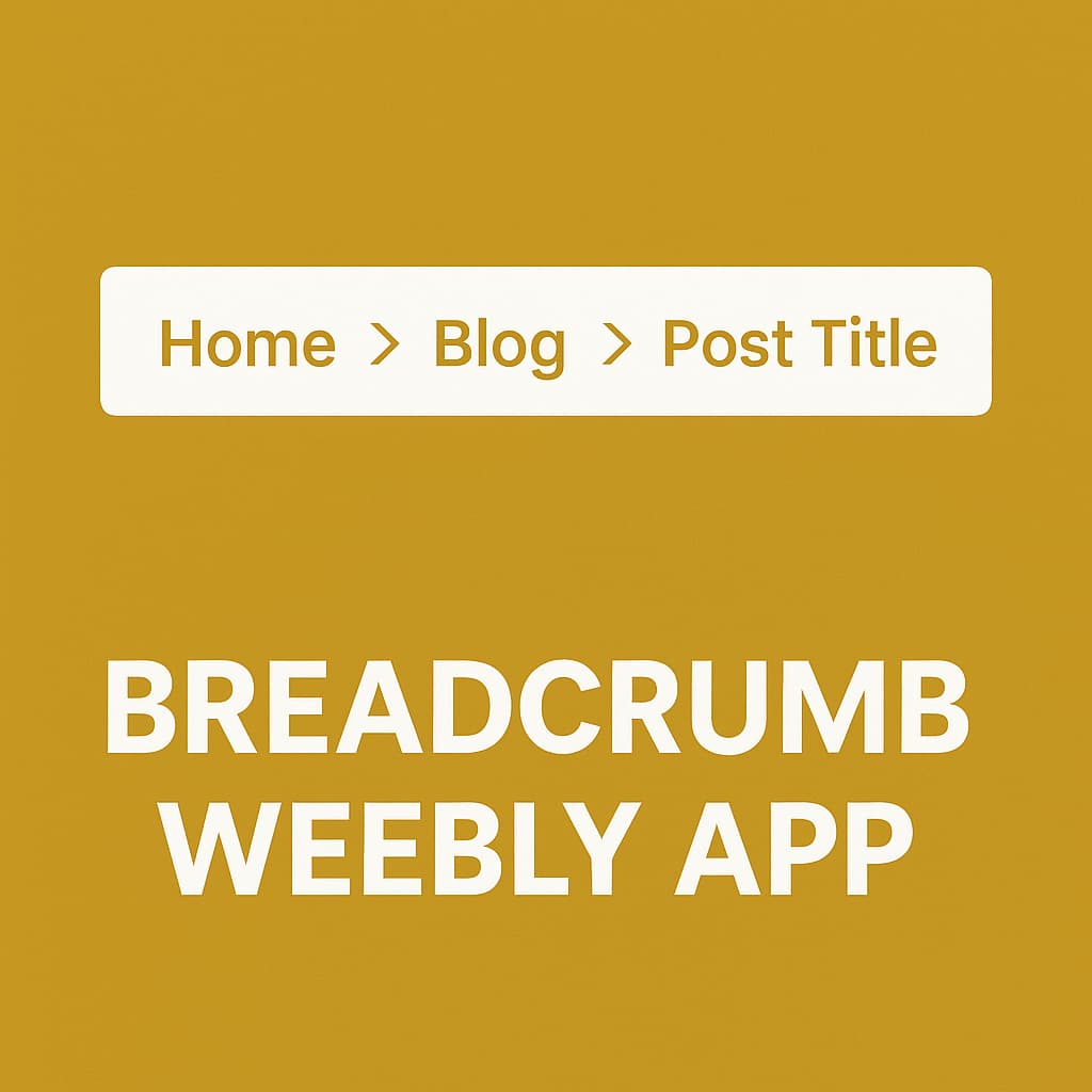 Weebly Breadcrumb app &mdash; breadcrumb navigation trail showing Blog and post title on a Weebly blog post page