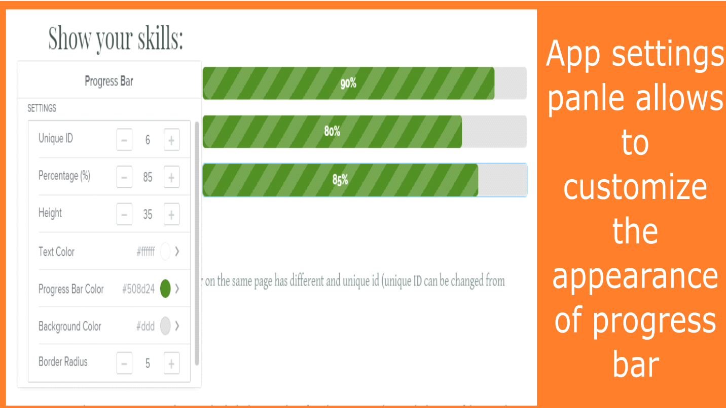 Weebly Progress Bar &mdash; comparison bars used to display multiple attributes on a scale up to 100%